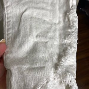 Loft white jeans, unique frayed hem